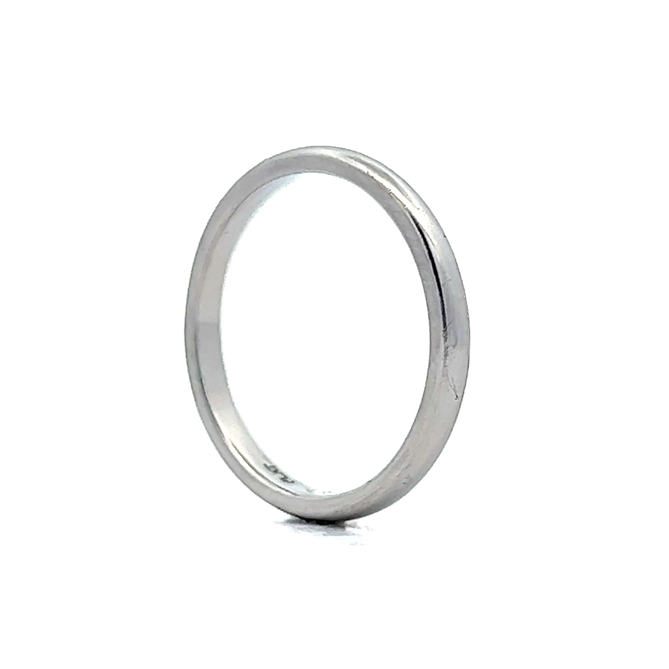 2mm Half Round Wedding Band in Platinum
