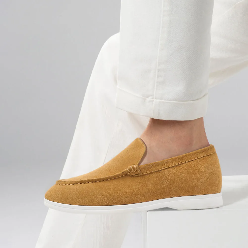 5 CM / 1.95 Inches CMR CHAMARIPA Men's Elevator Shoes - Suede Apron Toe Loafers