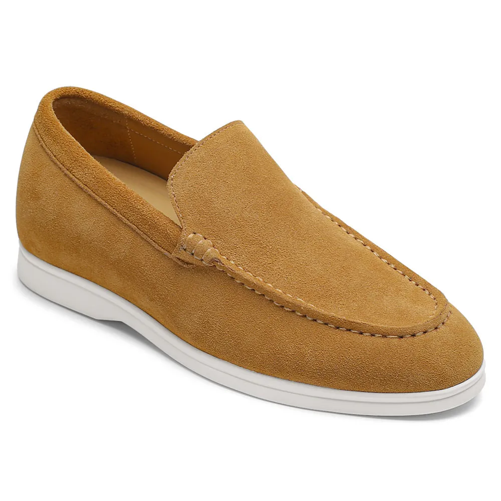 5 CM / 1.95 Inches CMR CHAMARIPA Men's Elevator Shoes - Suede Apron Toe Loafers
