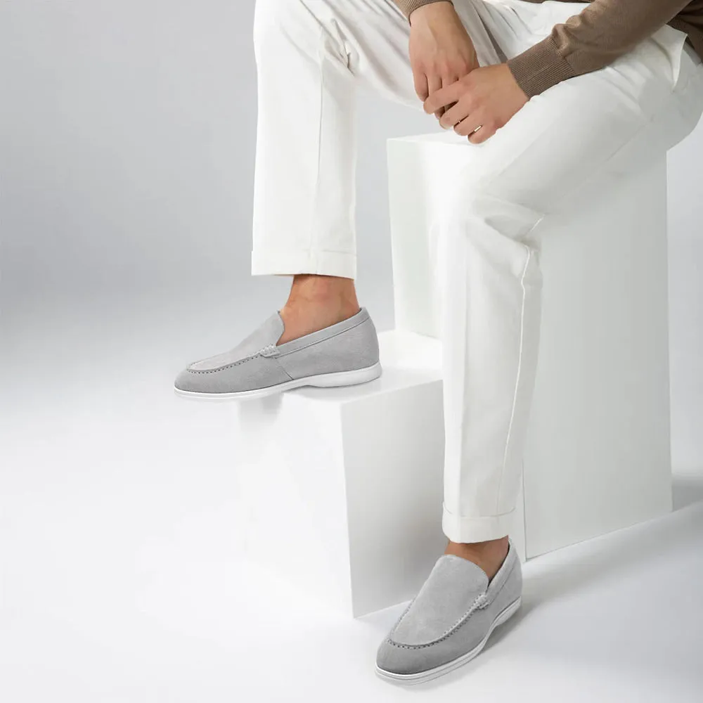 5 CM / 1.95 Inches CMR CHAMARIPA Men's Elevator Shoes - Suede Apron Toe Loafers