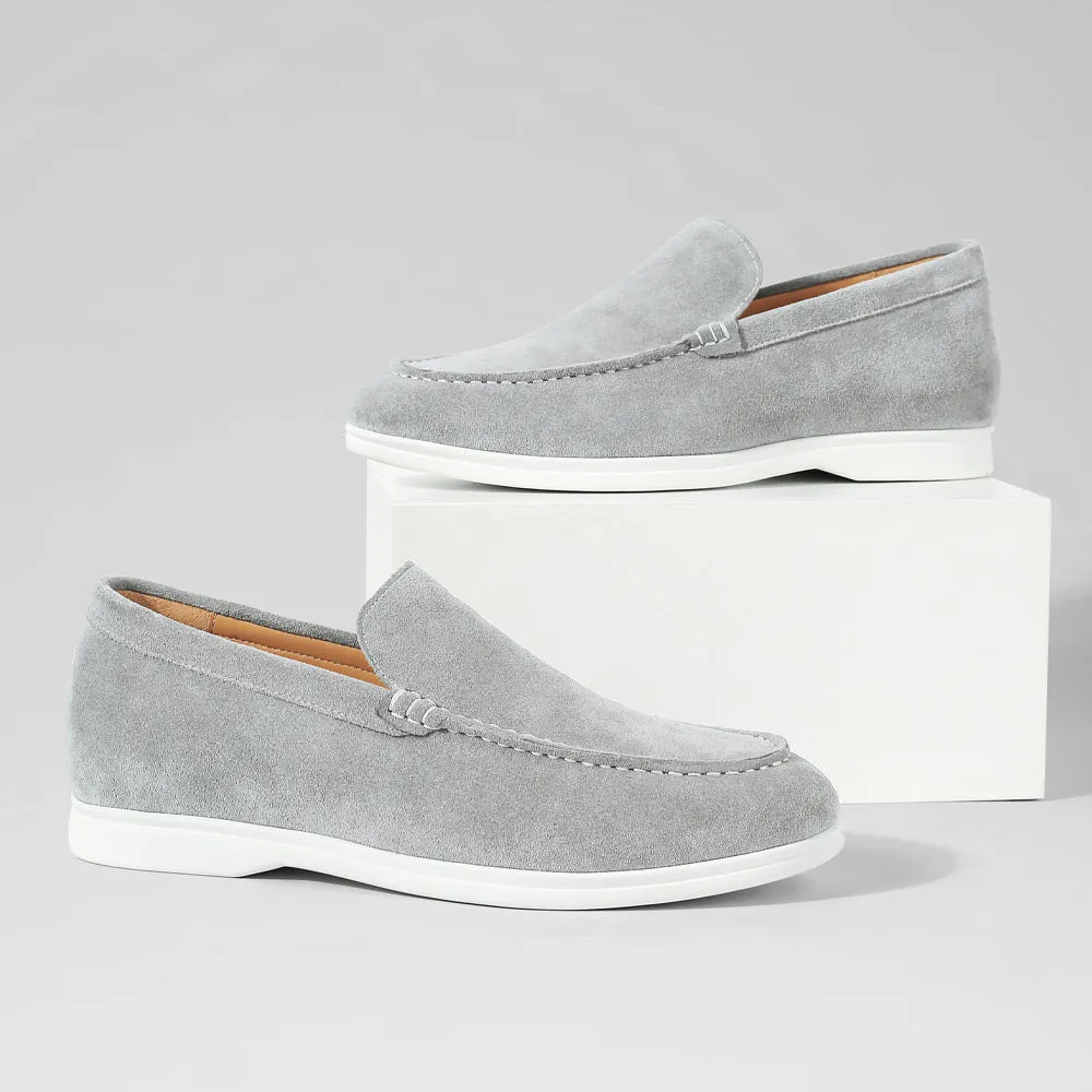 5 CM / 1.95 Inches CMR CHAMARIPA Men's Elevator Shoes - Suede Apron Toe Loafers
