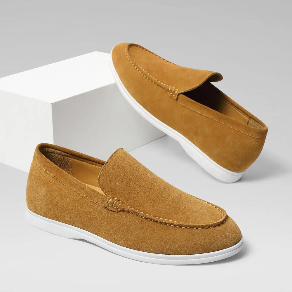 5 CM / 1.95 Inches CMR CHAMARIPA Men's Elevator Shoes - Suede Apron Toe Loafers