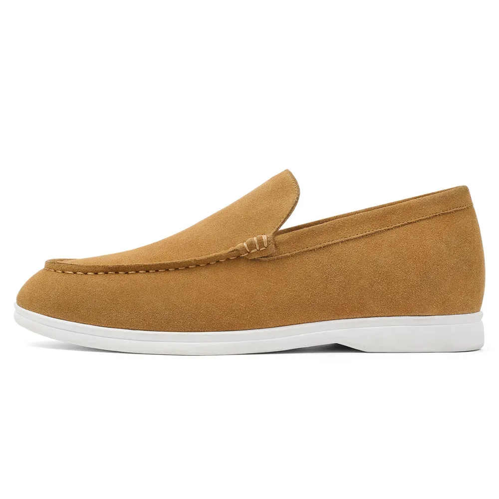 5 CM / 1.95 Inches CMR CHAMARIPA Men's Elevator Shoes - Suede Apron Toe Loafers
