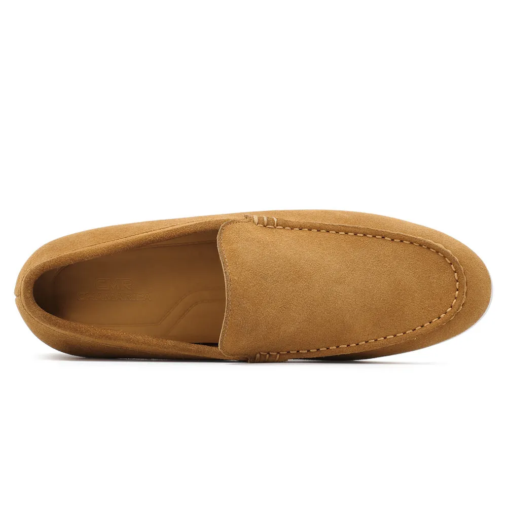 5 CM / 1.95 Inches CMR CHAMARIPA Men's Elevator Shoes - Suede Apron Toe Loafers