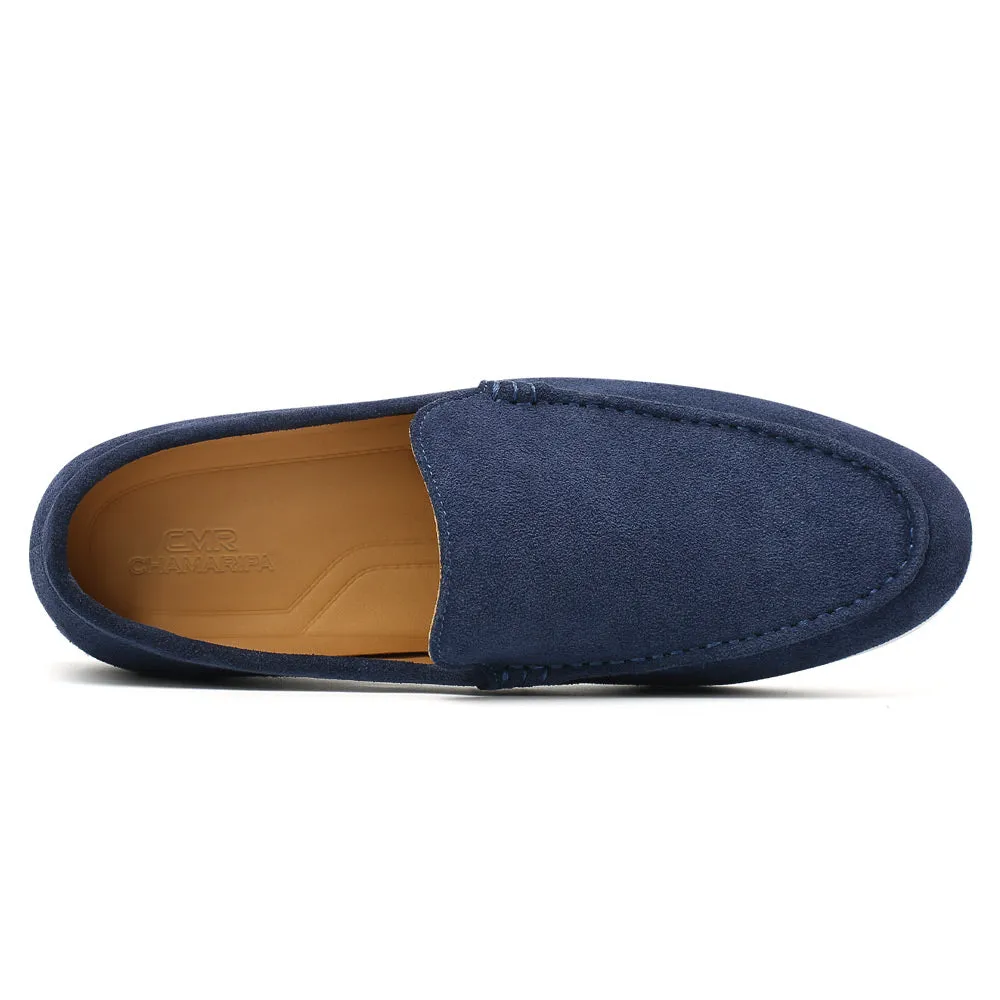 5 CM / 1.95 Inches CMR CHAMARIPA Men's Elevator Shoes - Suede Apron Toe Loafers