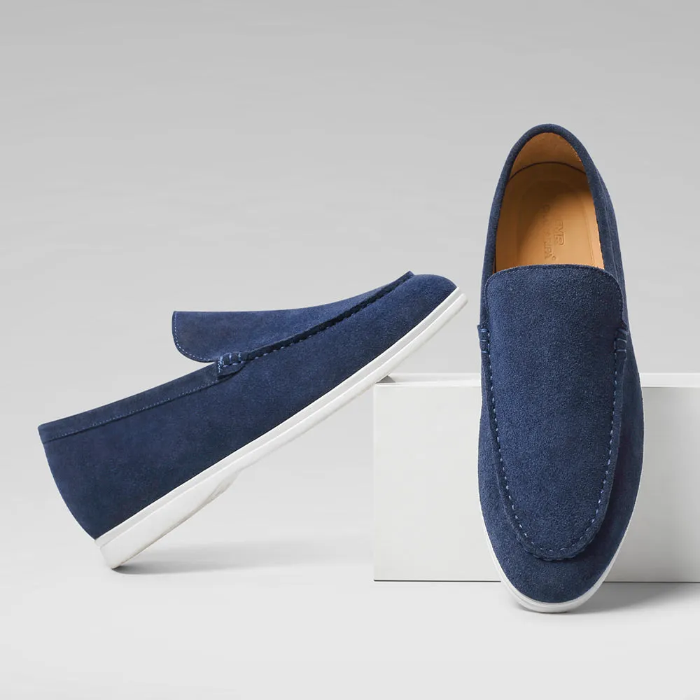 5 CM / 1.95 Inches CMR CHAMARIPA Men's Elevator Shoes - Suede Apron Toe Loafers