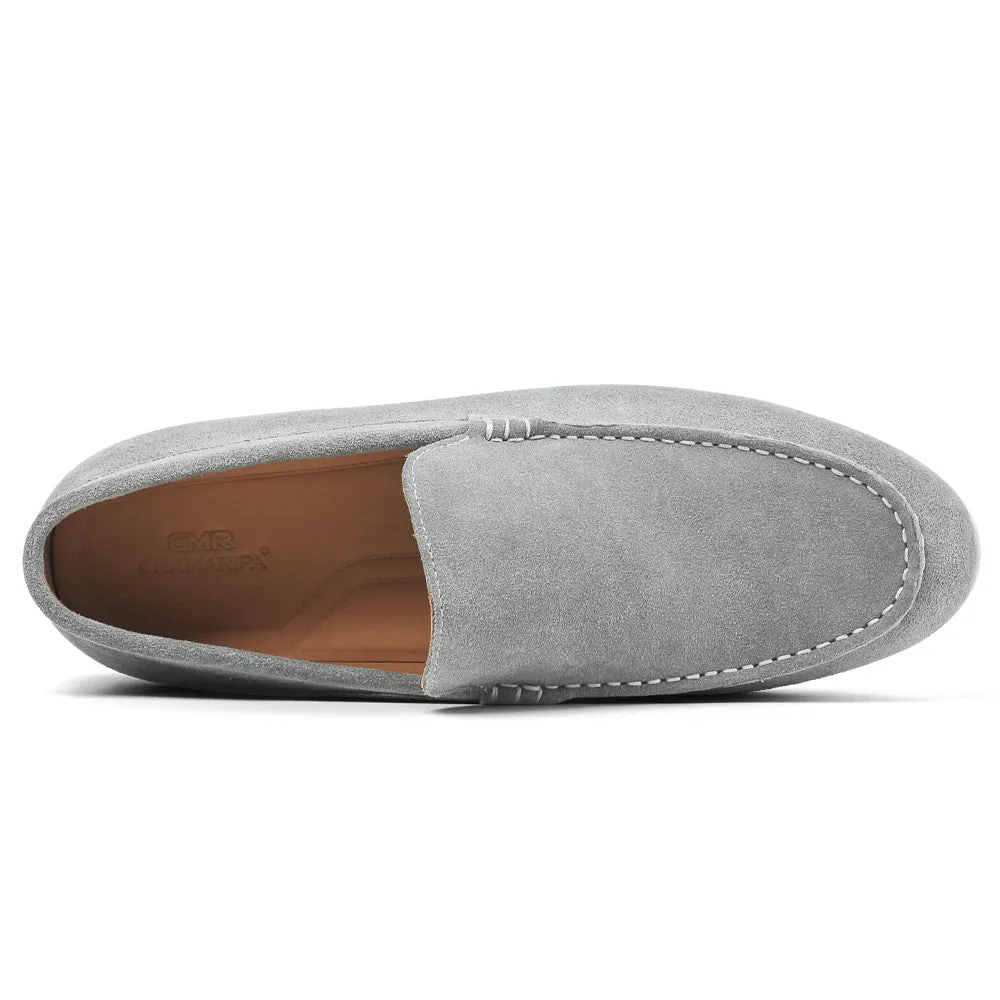 5 CM / 1.95 Inches CMR CHAMARIPA Men's Elevator Shoes - Suede Apron Toe Loafers