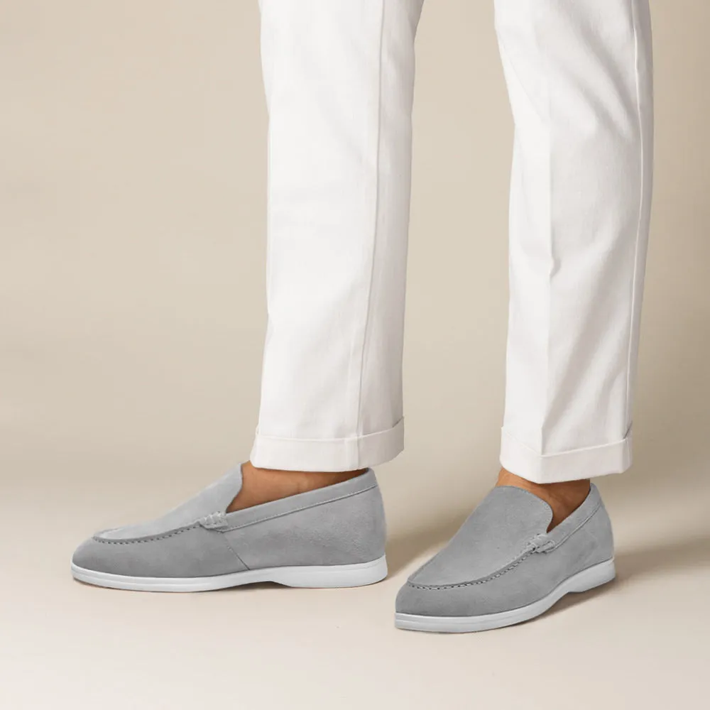 5 CM / 1.95 Inches CMR CHAMARIPA Men's Elevator Shoes - Suede Apron Toe Loafers