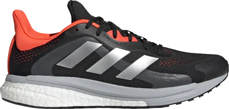 Adidas SolarGlide 4 ST 'Black Solar Red' sneakers, black