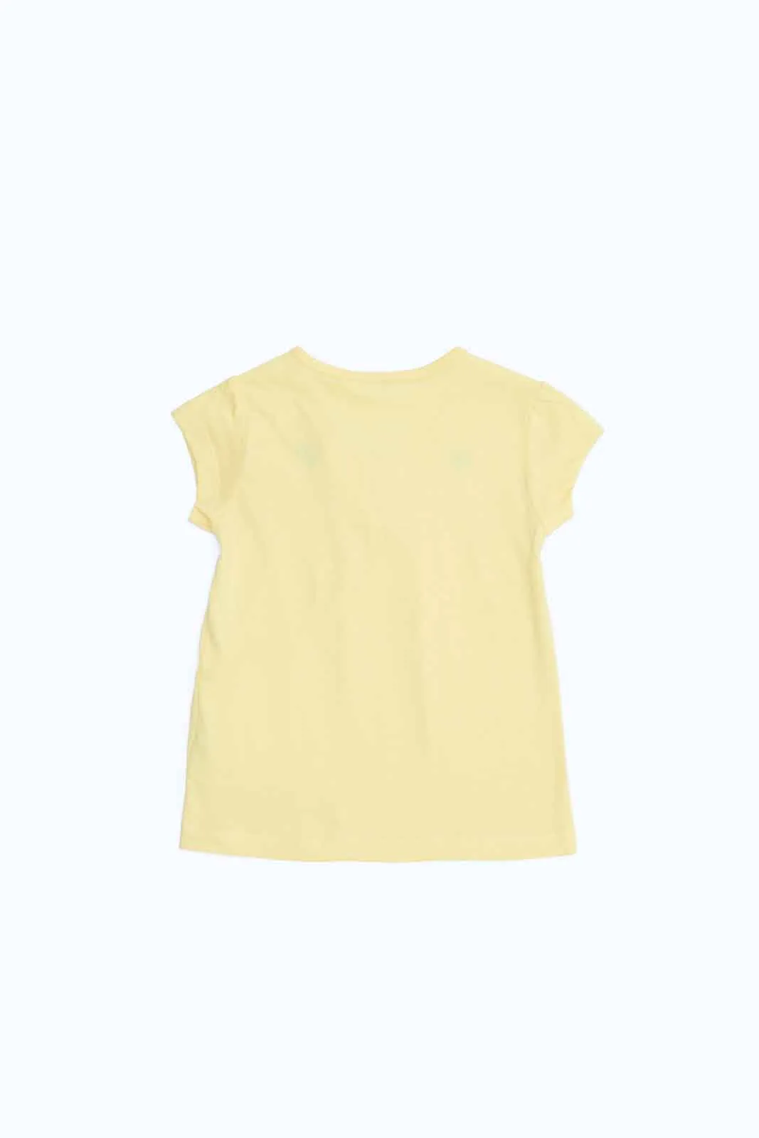 Girls Yellow Solid Schiffli Blouse