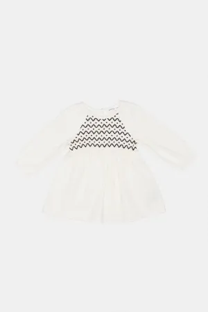 Infant Girls Cream Embellished Dress