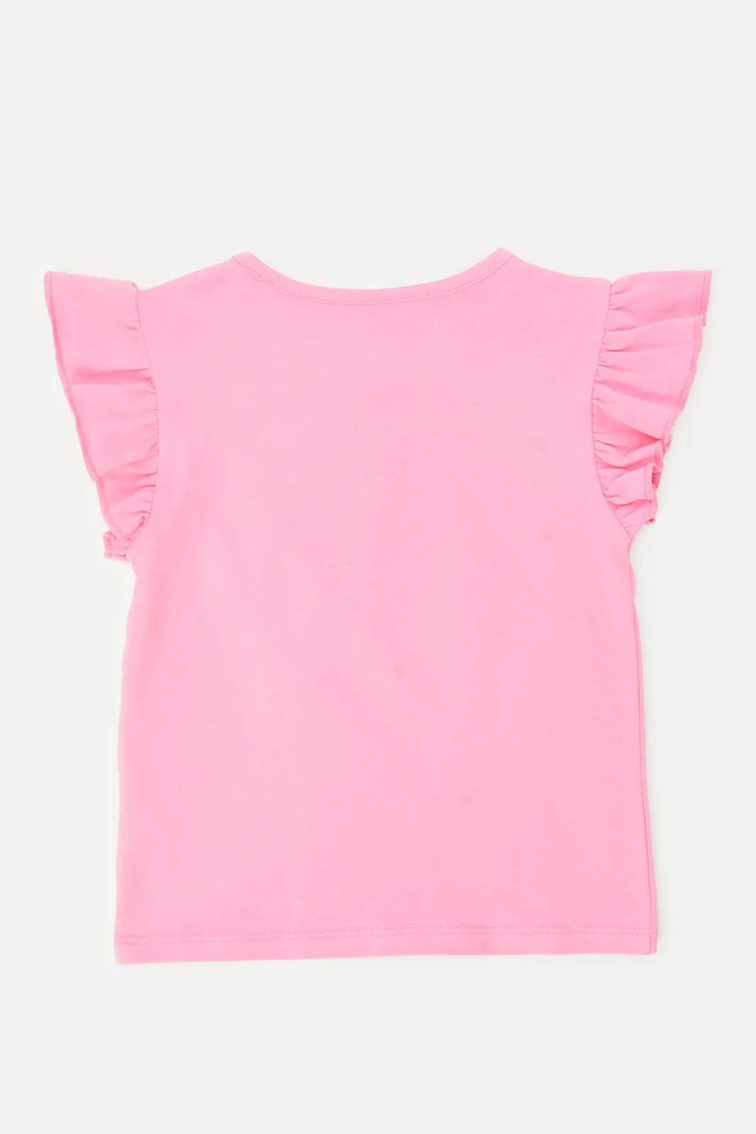 Infant Girls Pink Minnie Mouse Print Frilled T-Shirt